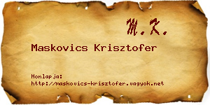Maskovics Krisztofer névjegykártya